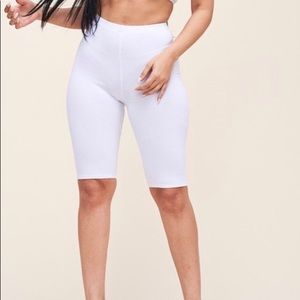 All Day White Biker Shorts